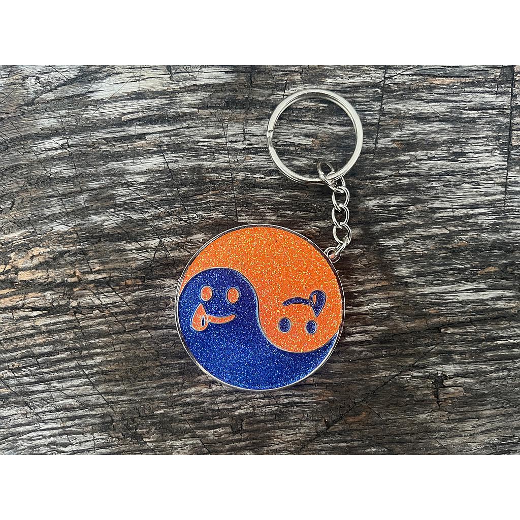 Ying Yang Schlüsselanhänger Orange/Blau