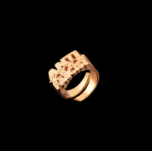 [HP006849] Anti Fascist Ring silber/gold